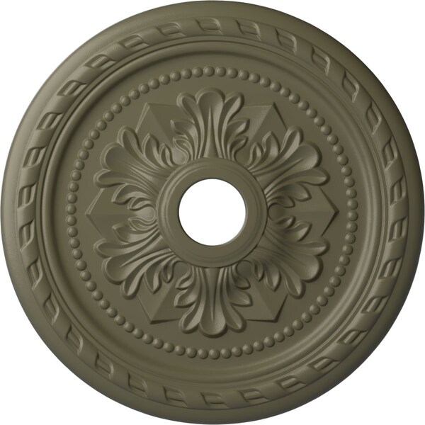 Ekena Millwork Palmetto Ceiling Medallion (Canopies up to 3 5/8"), 23 5/8"OD x 3 5/8"ID x 1 5/8"P, Spartan Stone CM23PMSSF - main